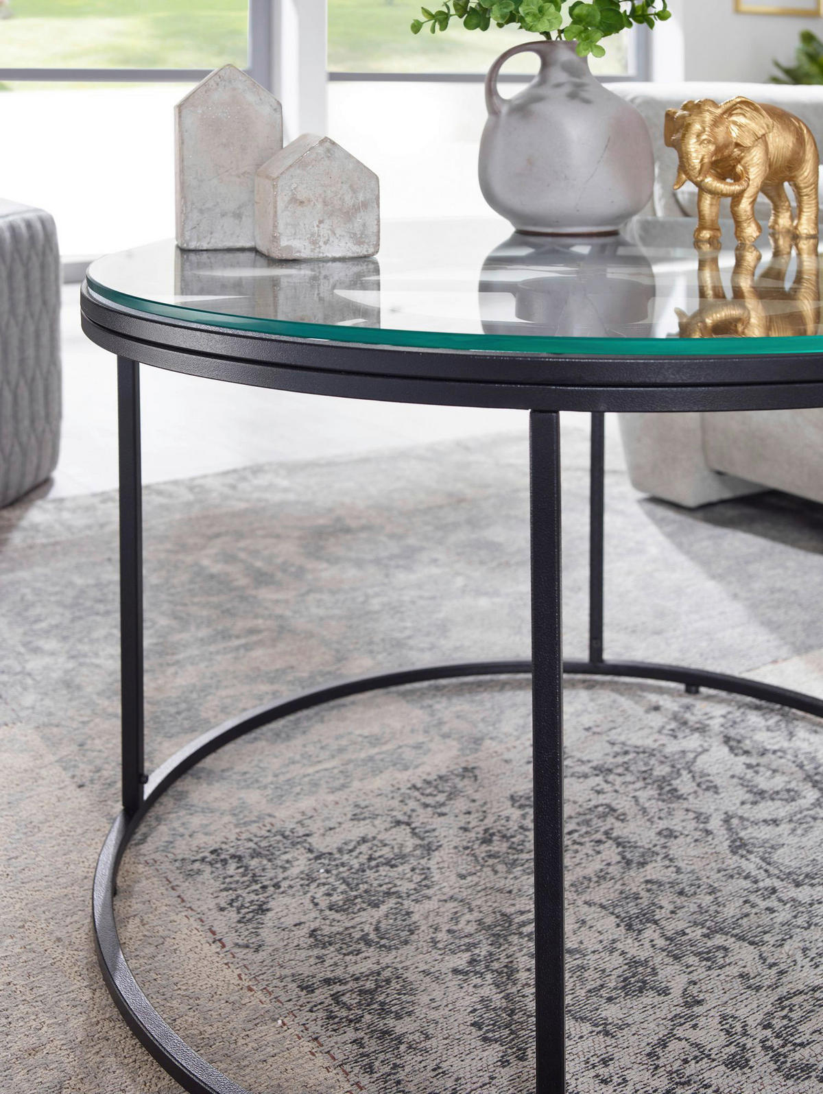 TABLE BASSE in Metall 60/60/43 cm  - Schwarz, Design, Glas/Metall (60/60/43cm) - MID.YOU