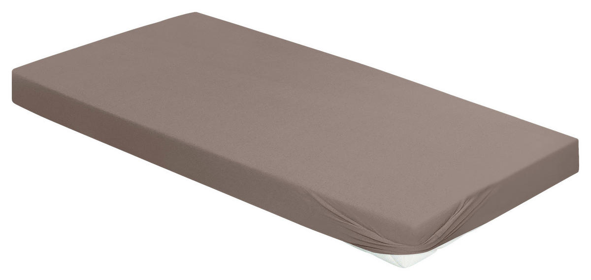 SPANNBETTTUCH Jersey 190/200 cm  - Taupe, KONVENTIONELL, Textil (190/200cm) - Irisette