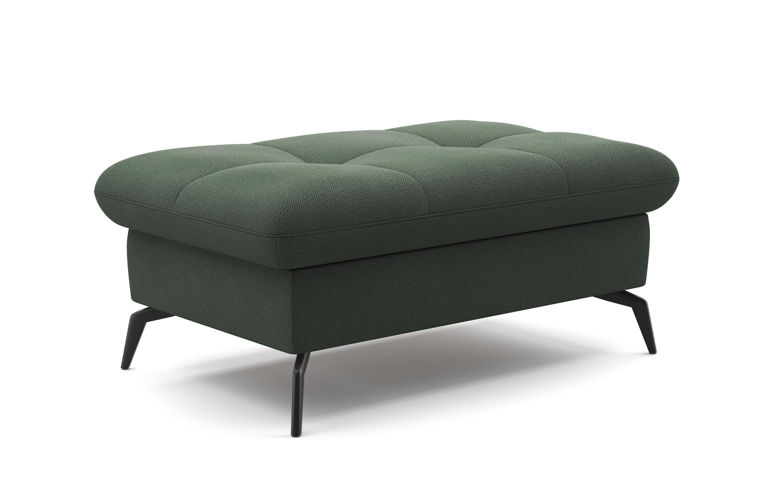 HOCKER in Textil Grün - Schwarz/Grün, Konventionell, Textil/Metall (102/47/69cm) - Sit & More