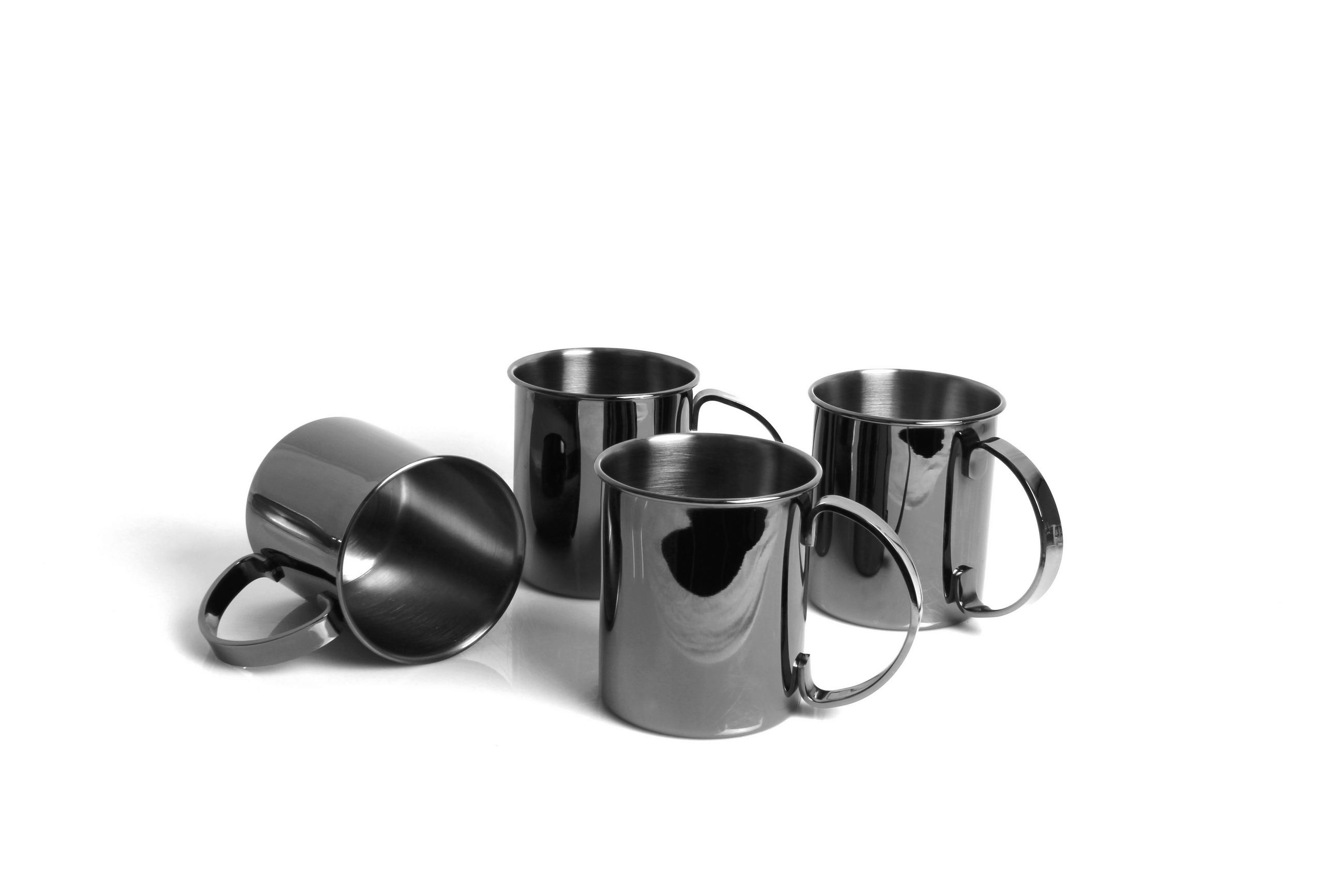 BECHERSET 4-teilig  - Schwarz, Basics, Metall (16,2kg) - Echtwerk
