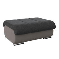 HOCKER in Textil Anthrazit, Grau  - Chromfarben/Anthrazit, Modern, Textil/Metall (100/43/80cm) - MID.YOU