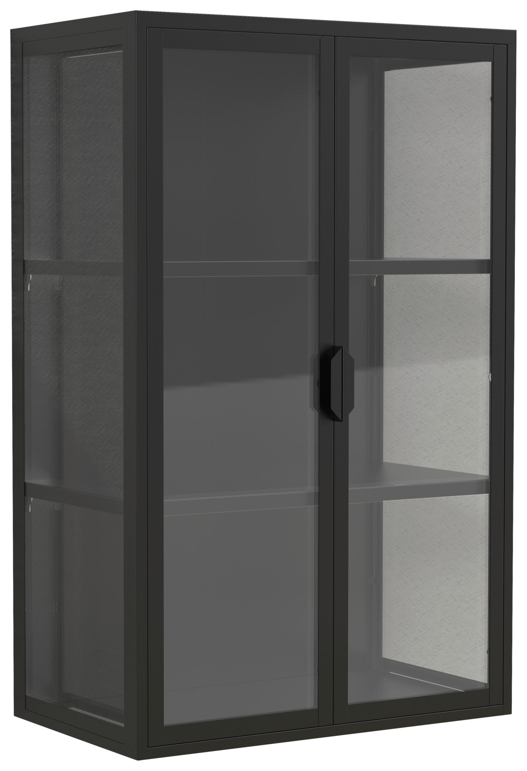 HÄNGEVITRINE in Schwarz  - Transparent/Schwarz, Design, Glas/Metall (60/95/35cm) - MID.YOU