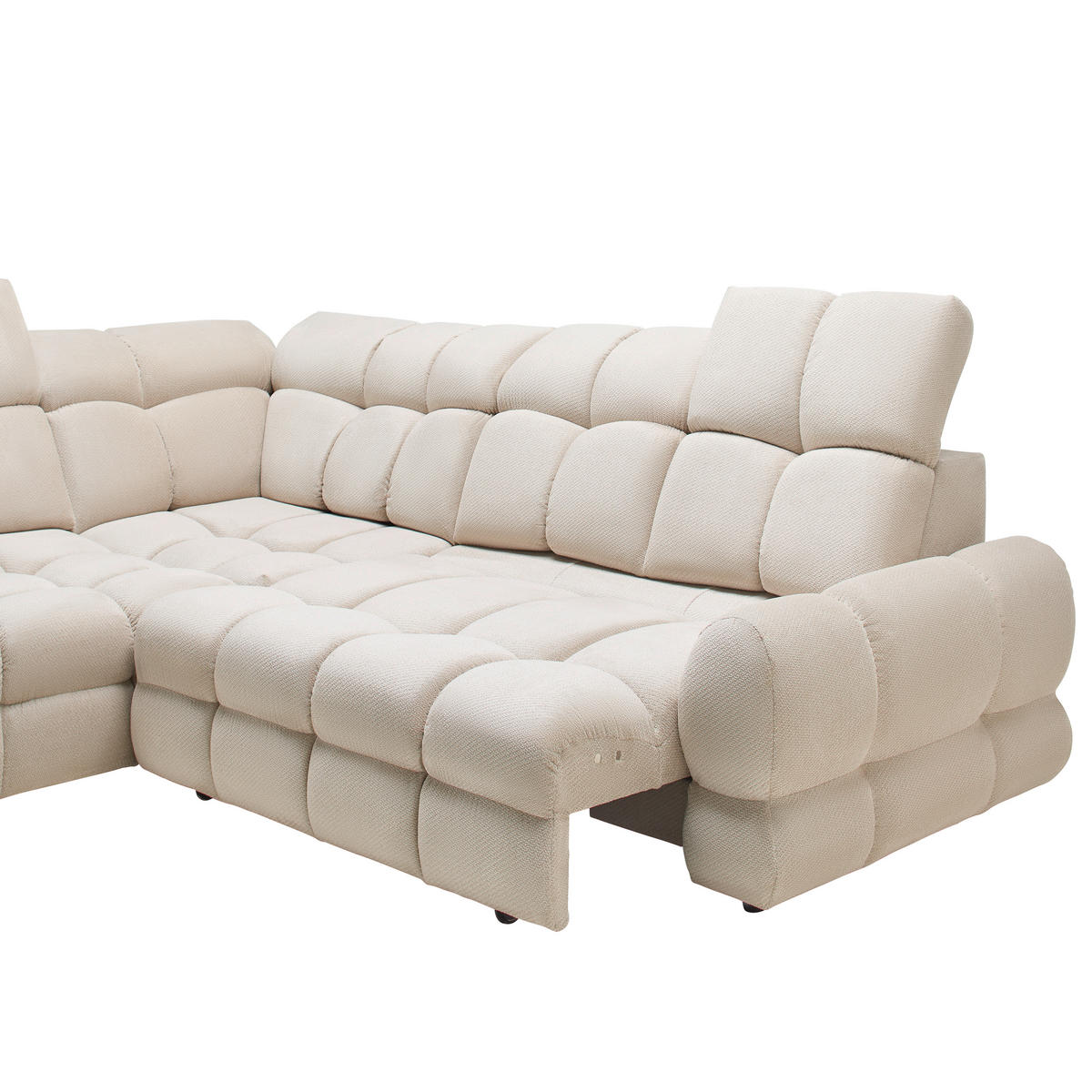 HÖRNSOFFA i vävt tyg beige  - beige/svart, Modern, trämaterial/trä (217/302cm) - Livetastic