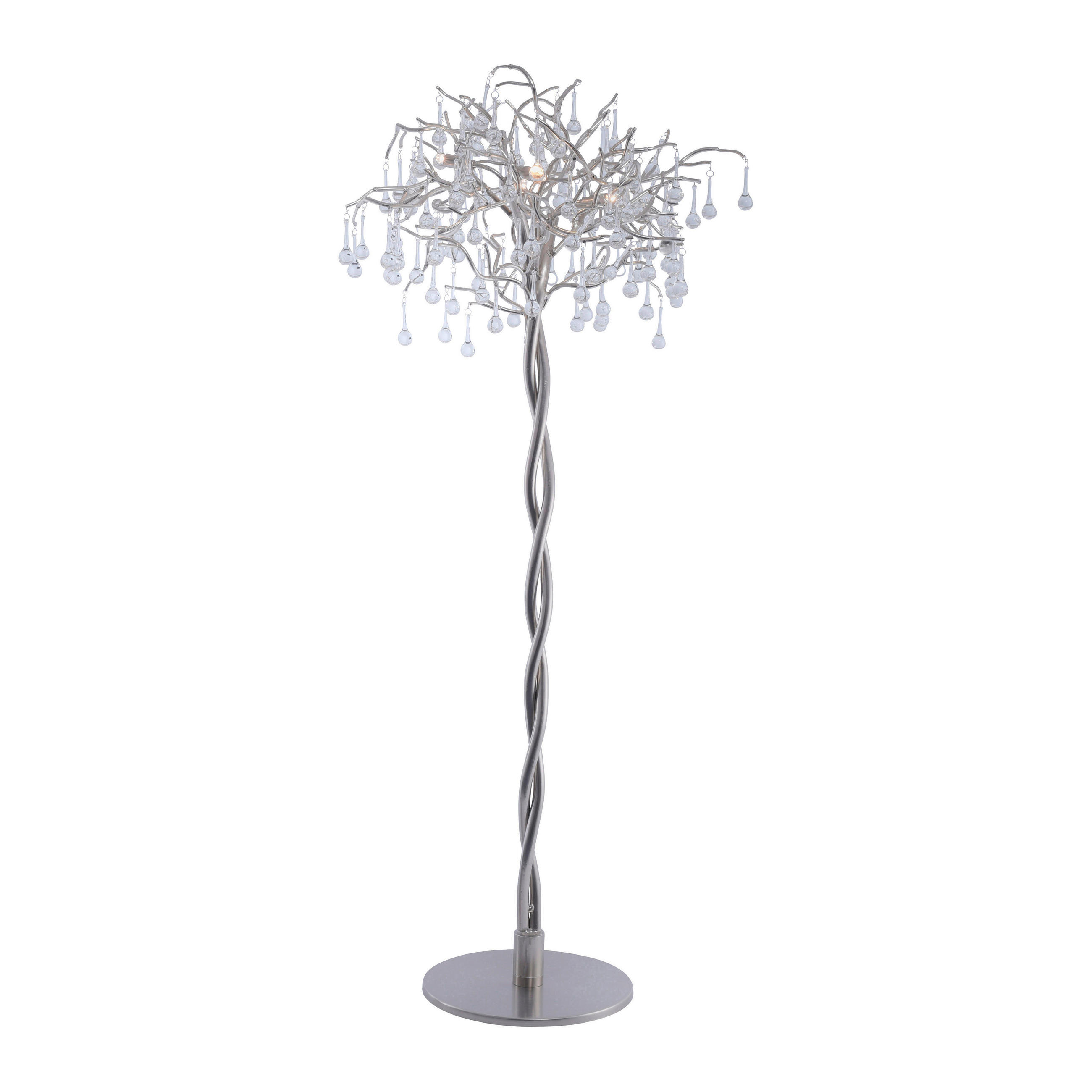 STEHLEUCHTE 70/70/180 cm   - Silberfarben, KONVENTIONELL, Glas/Metall (70/70/180cm) - Paul Neuhaus