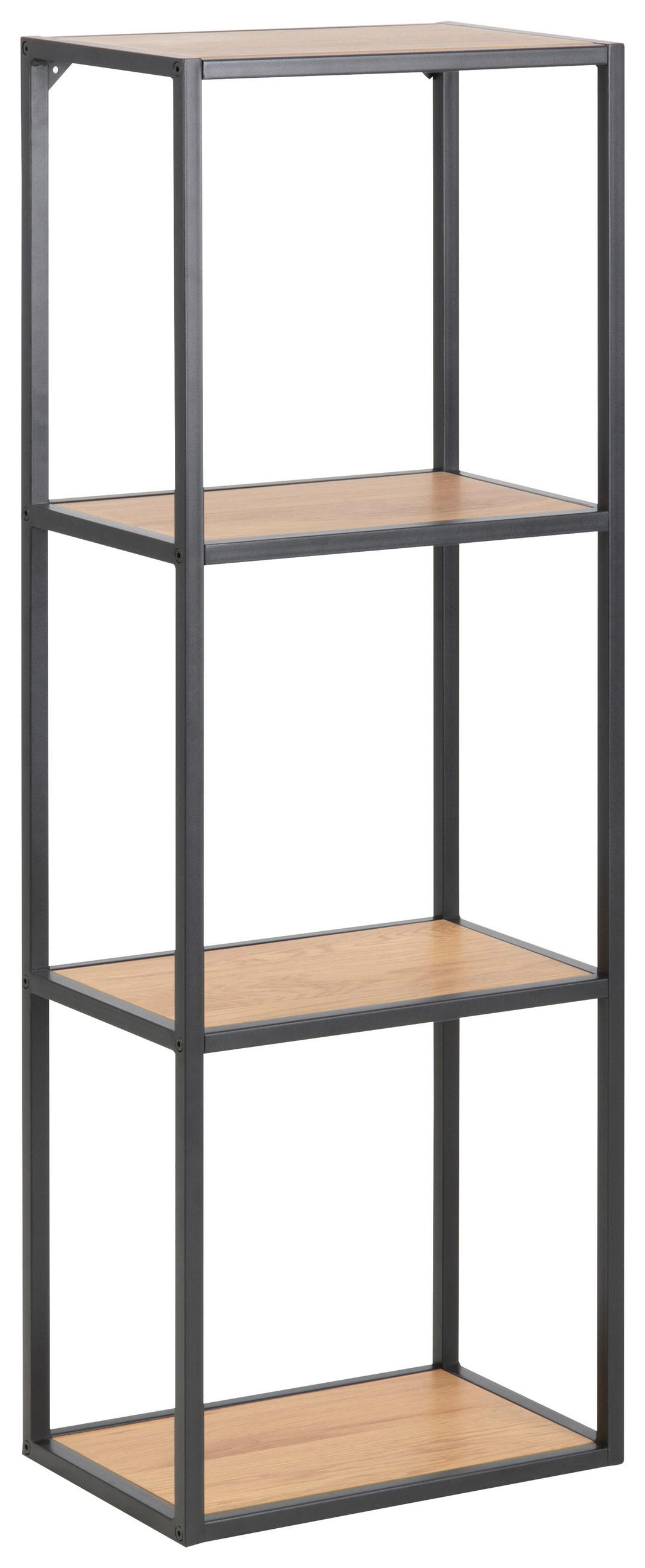 WANDREGAL Schwarz, Eichefarben - Eichefarben/Schwarz, Trend, Holzwerkstoff/Metall (37/108/24cm) - MID.YOU