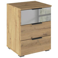 NACHTTISCH 47/62/42 cm  Eiche Artisan  - Alufarben/Eiche Artisan, Modern, Glas/Holzwerkstoff (47/62/42cm) - Rauch Möbel