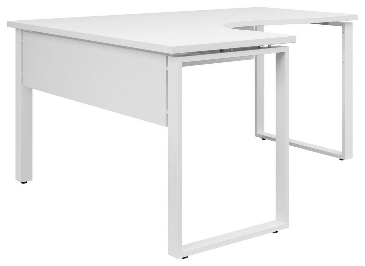 ECKSCHREIBTISCH 140/160/77,8 cm  in Weiß  - Weiß, KONVENTIONELL, Holzwerkstoff/Metall (140/160/77,8cm) - Voleo