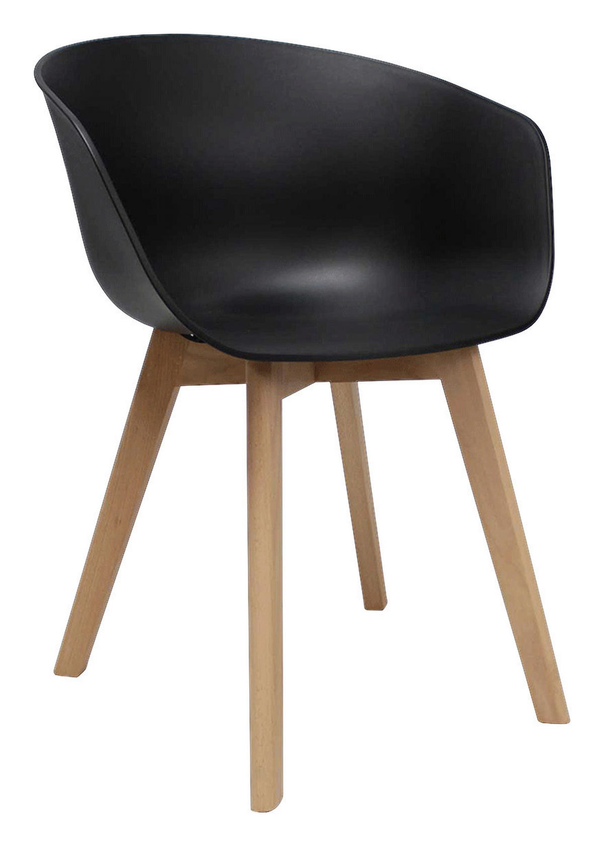 SADA STOLIČIEK S PODRÚČKAMI 4 kus - čierna/prírodná farba, Modern, drevo/plast (60/78,5/44cm) - MID.YOU