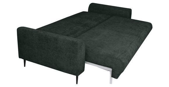 SCHLAFSOFA  mit Liegefunktion, Schlafen auf Sitzhöhe, Rücken echt Chenille Dunkelgrün  - Dunkelgrün/Schwarz, KONVENTIONELL, Textil/Metall (235/90/104cm) - Carryhome