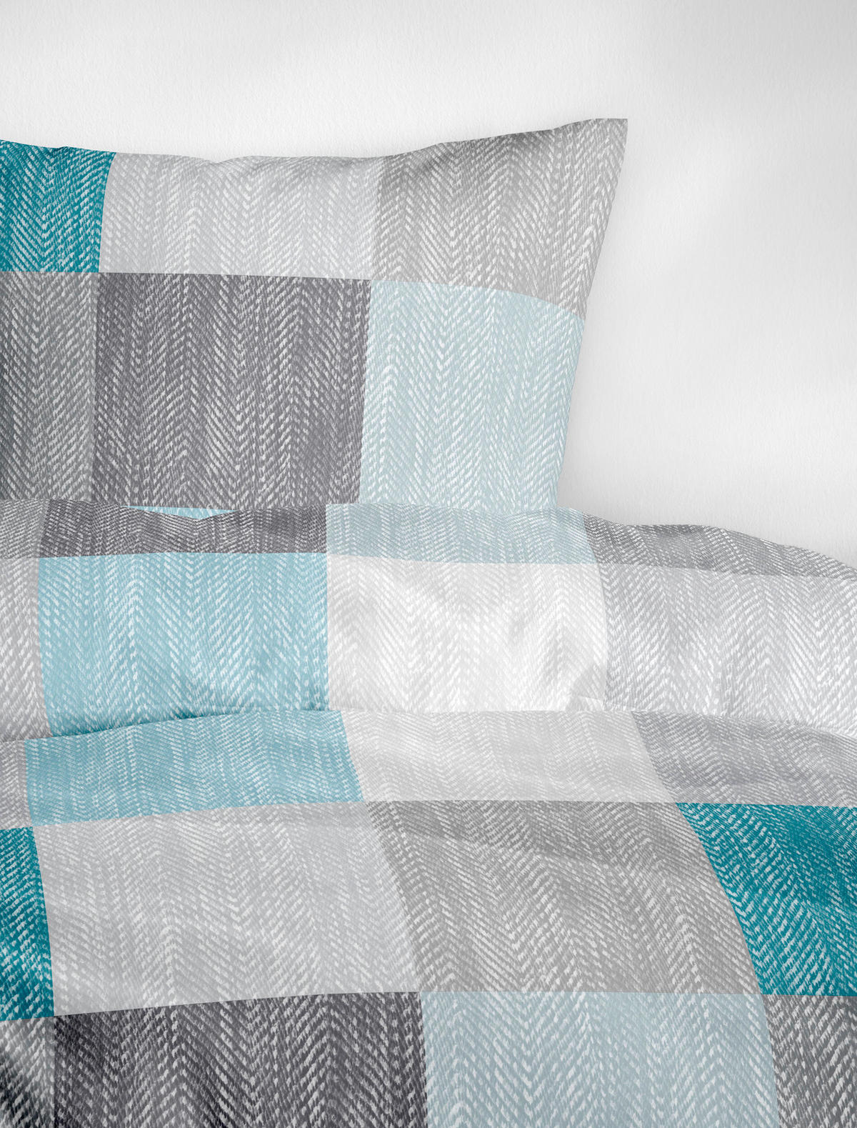 BETTWÄSCHE Makosatin 155/220 cm  - Blau, Design, Textil (155/220cm) - Bierbaum