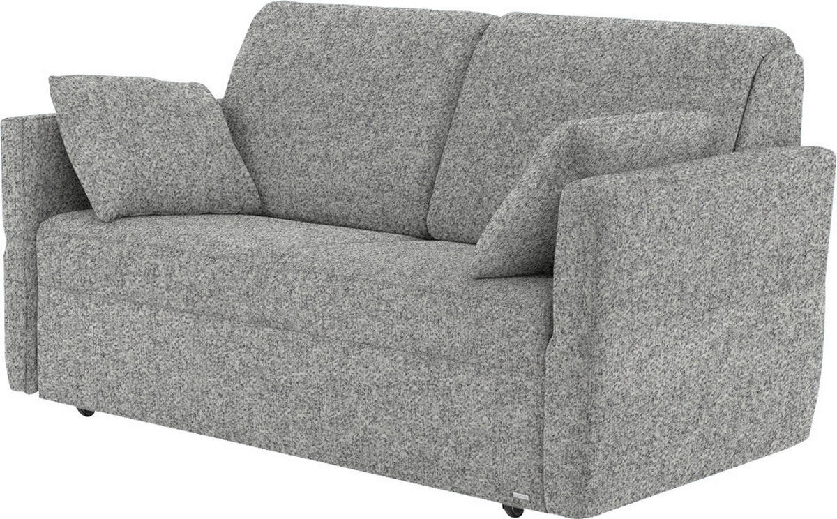 SCHLAFSOFA  in Mikrovelours Naturfarben  - Schwarz/Naturfarben, KONVENTIONELL, Kunststoff/Textil (176/88/91cm) - Sedda