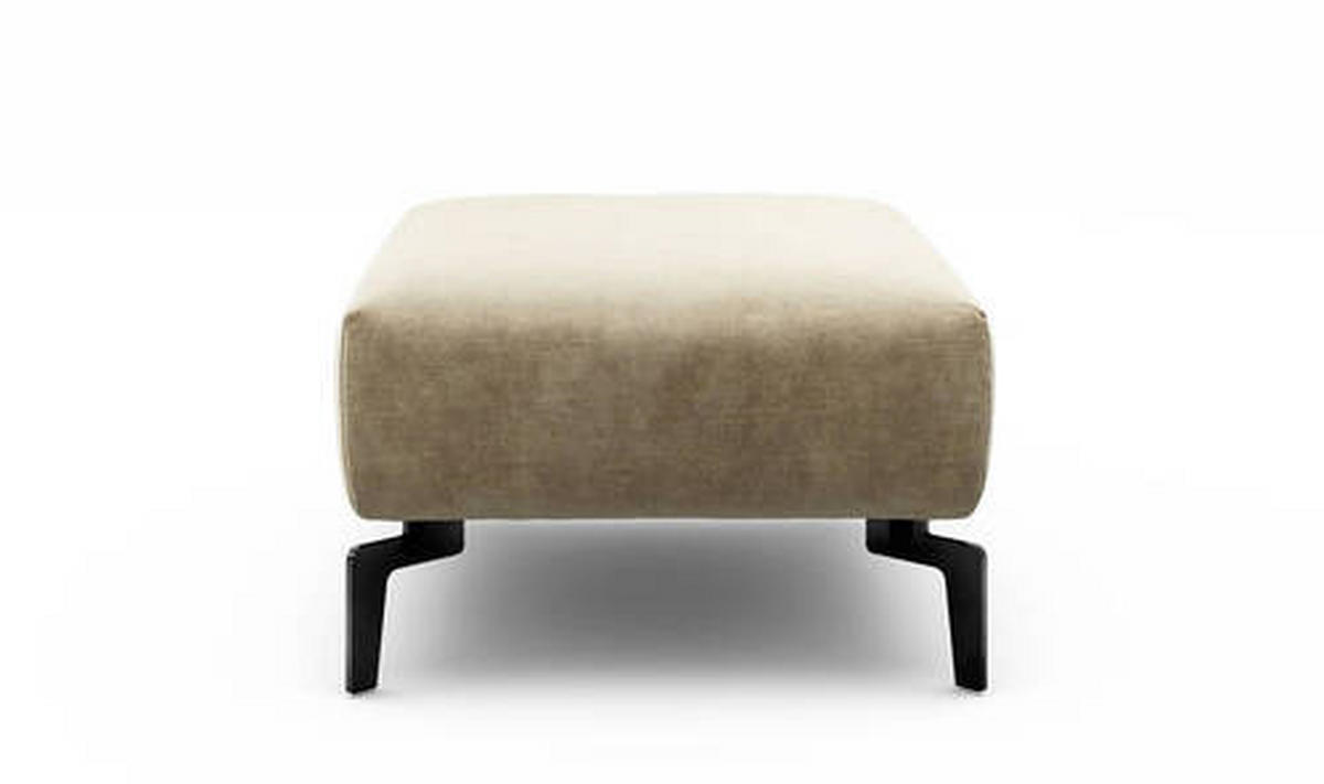 HOCKER in Textil Sandfarben  - Sandfarben/Schwarz, Design, Textil/Metall (90/70/46cm) - SENSOO