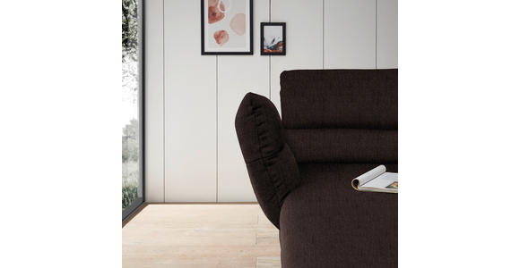 ECKSOFA Braun Flachgewebe  - Schwarz/Braun, Design, Textil/Metall (176-217/279-327cm) - Dieter Knoll