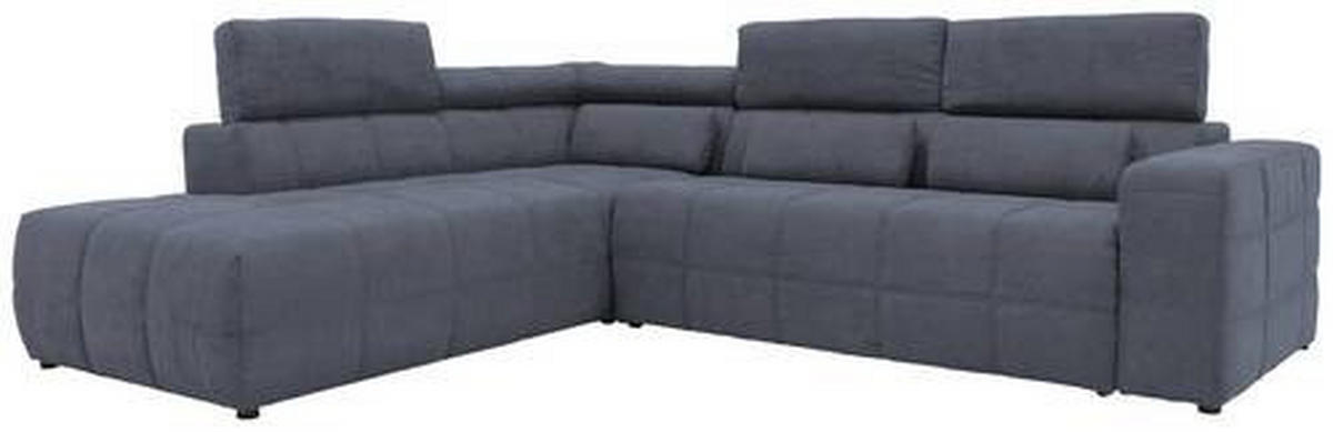 ECKSOFA Dunkelgrau Mikrofaser  - Dunkelgrau/Schwarz, Design, Kunststoff/Textil (228/275cm) - MID.YOU