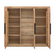 HIGHBOARD  in 160/141/40 cm  - Eichefarben/Schwarz, Natur, Glas/Holz (160/141/40cm) - Carryhome