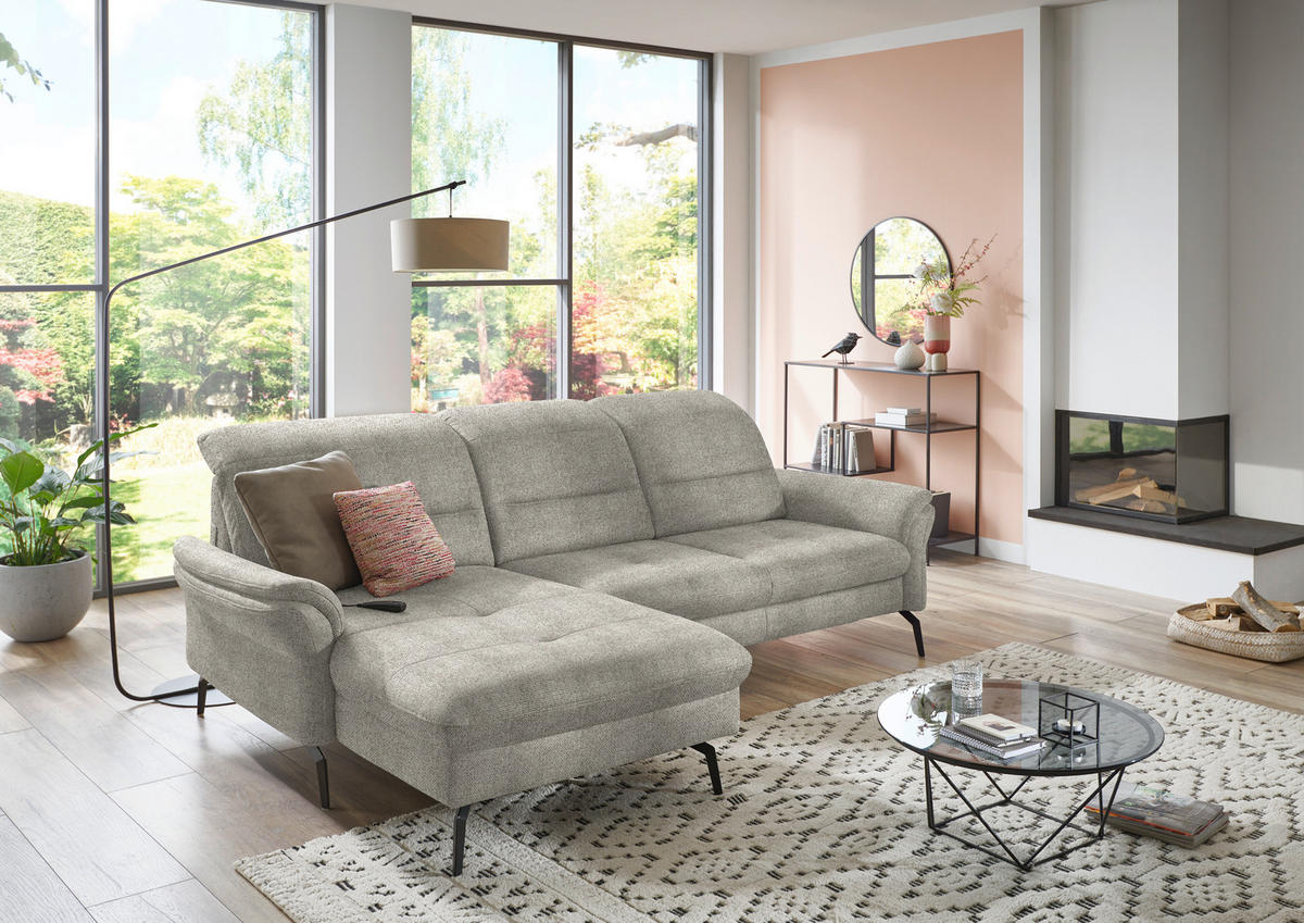 ECKSOFA in Flachgewebe Braun, Grün  - Schwarz/Braun, Konventionell, Textil/Metall (181/260cm) - Beldomo Speed