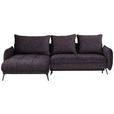 ECKSOFA in Flachgewebe Anthrazit  - Anthrazit/Schwarz, Design, Textil/Metall (180/273cm) - Hom`in