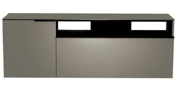 LOWBOARD 160/56/45 cm  - Schwarz/Grau, Design, Glas/Holzwerkstoff (160/56/45cm) - Moderano