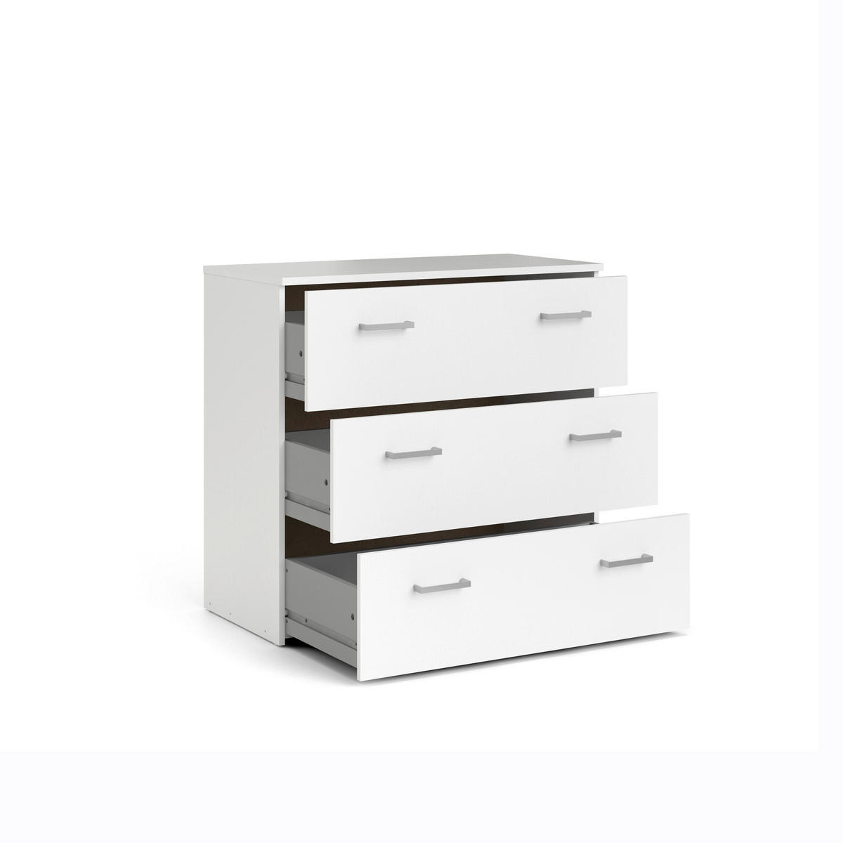KOMODA, bílá, 74,1/69,9/36 cm - bílá/barvy stříbra, Design, kompozitní dřevo/plast (74,1/69,9/36cm) - Livetastic