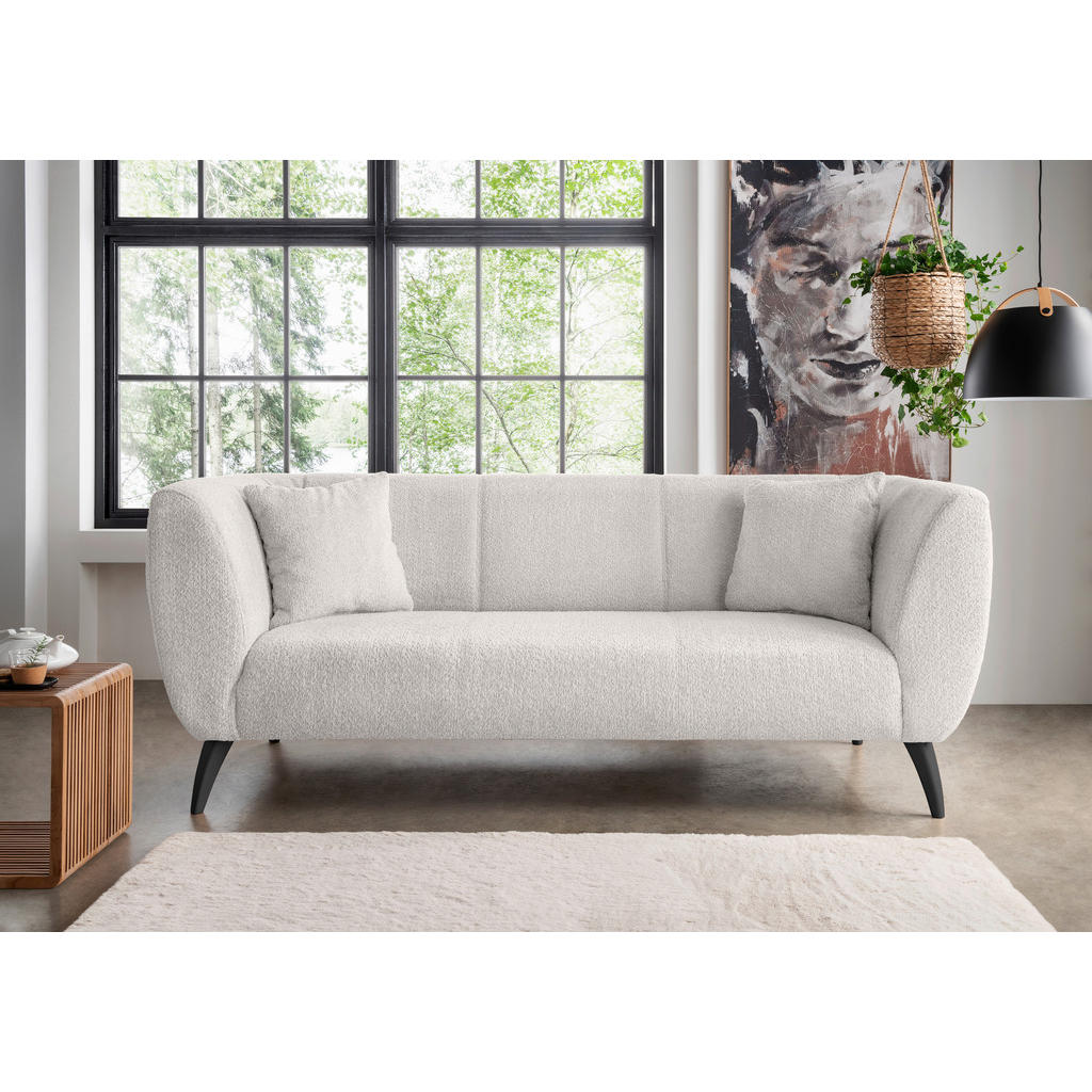 Thumbnail - Mid.you 3-Sitzer-Sofa, Weiß, Textil, Buche, Uni, Füllung: Schaumstoff, 208x83x88 cm, Made in EU, Typenauswahl, Rücken ec...