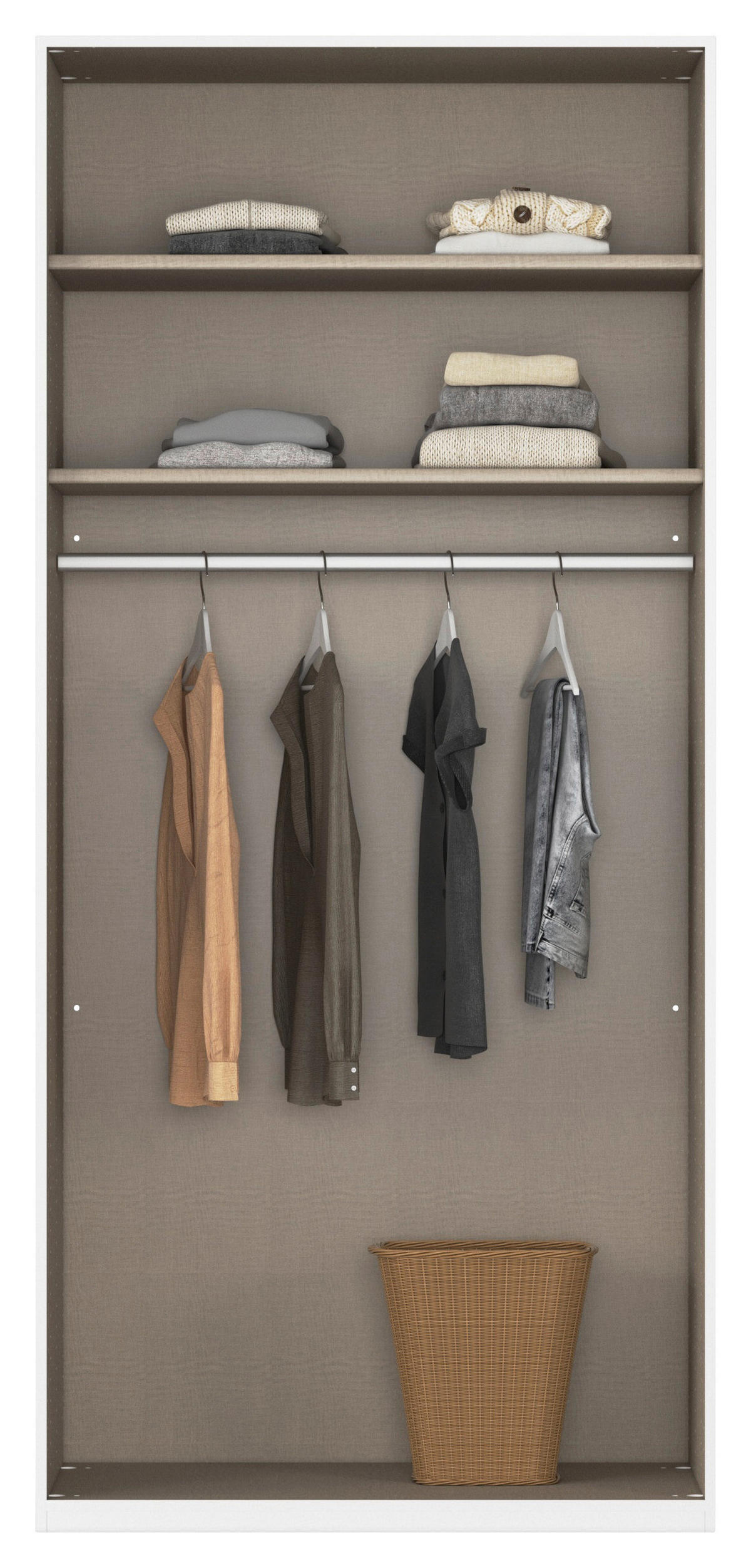 GARDEROB MED GÅNGJÄRN 91/229/54 cm 2-dörrar - ek Artisan/grå, Modern, metall/trämaterial (91/229/54cm) - Rauch Möbel