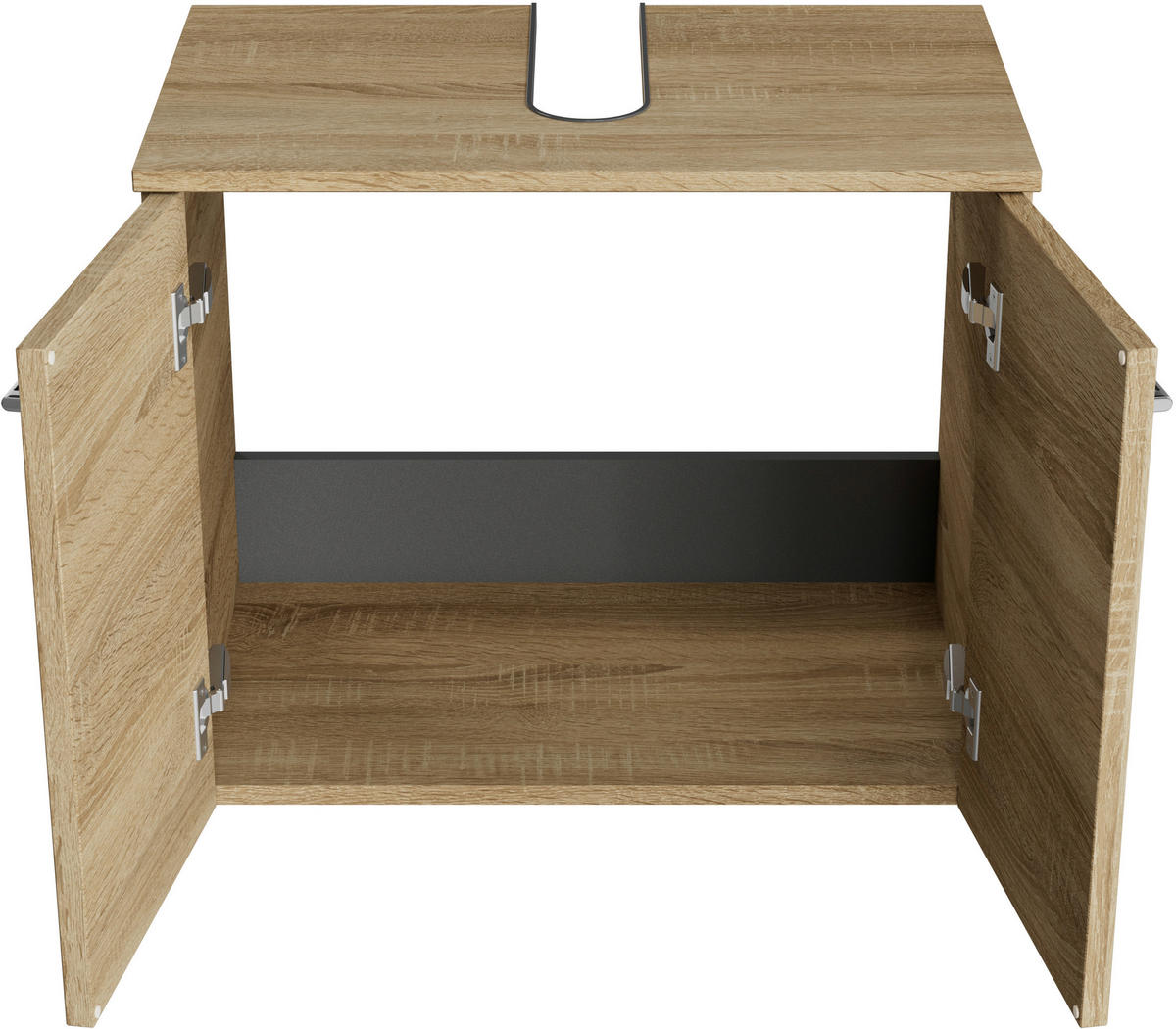 WASCHBECKENUNTERSCHRANK 60/49,8/38,3 cm  - Chromfarben/Eiche Bianco, KONVENTIONELL, Holzwerkstoff/Metall (60/49,8/38,3cm) - Sadena