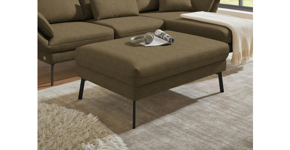 ECKSOFA  in Flachgewebe Khaki  255-365/175-224 cm  - Khaki/Schwarz, Design, Textil/Metall (255-365/175-224cm) - Dieter Knoll