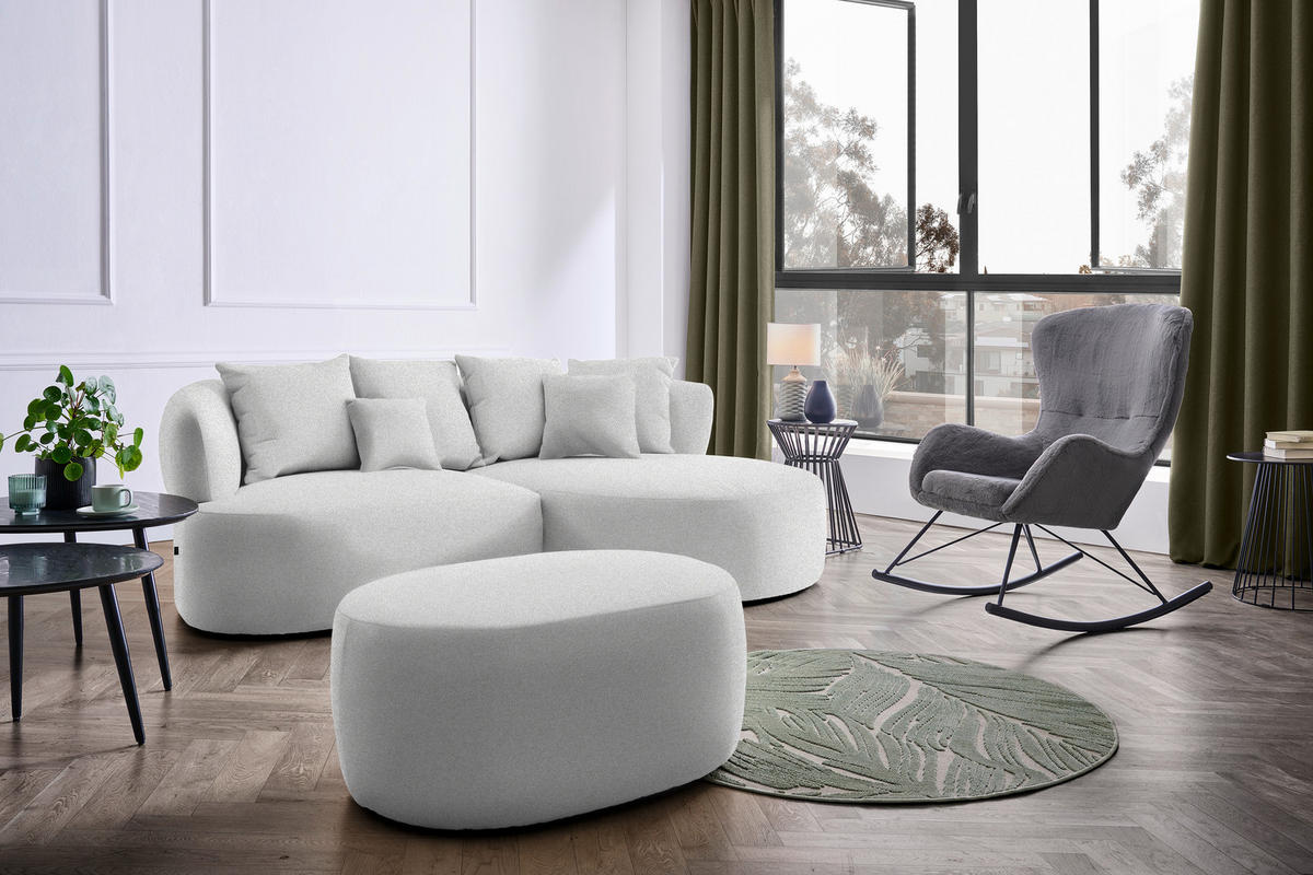 HOCKER in Textil Grau  - Schwarz/Grau, MODERN, Kunststoff/Textil (88/43/66cm) - Hom`in