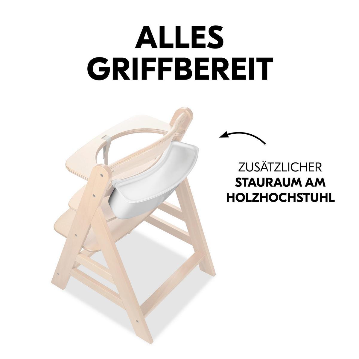 ESS- UND SPIELBRETT Highchair Box S  - Weiß, Basics, Kunststoff (17/16/42cm) - Hauck