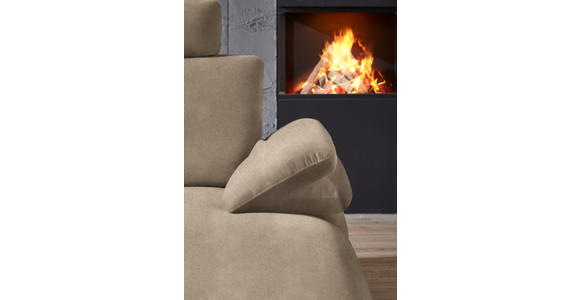 WOHNLANDSCHAFT in Velours Hellbraun - Hellbraun/Schwarz, Design, Textil/Metall (208/344/180cm) - Dieter Knoll