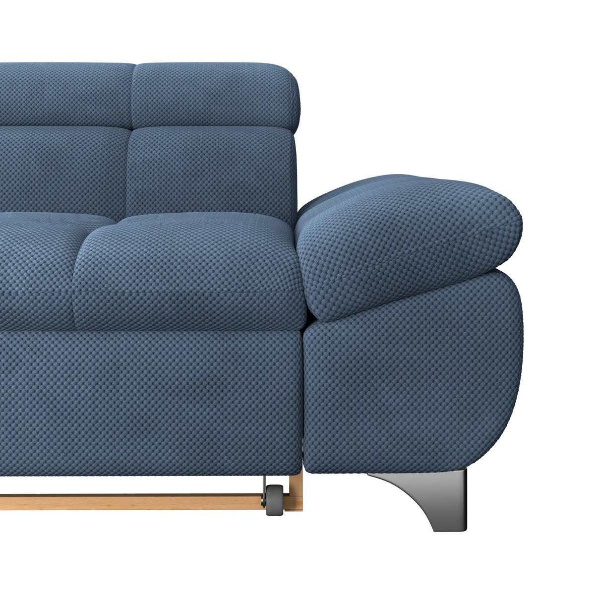 ECKSOFA Dunkelblau Chenille  - Chromfarben/Dunkelblau, KONVENTIONELL, Textil/Metall (234/312cm) - Livetastic