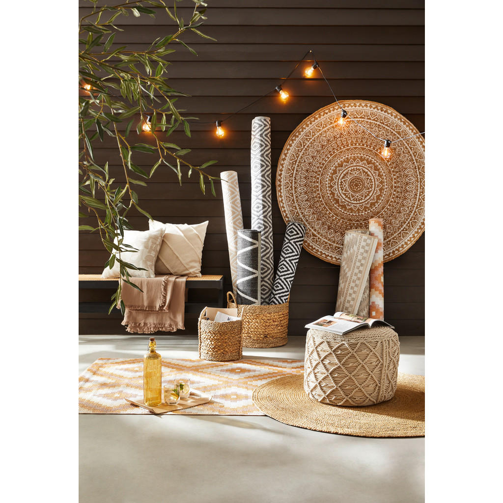 Thumbnail - Novel Outdoorteppich Naturalle, Schwarz, Textil, Raute, rechteckig, 160x230 cm, Teppiche & Böden, Teppiche, Outdoorteppi...