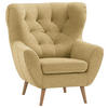 OHRENSESSEL in Flachgewebe Gelb  - Eichefarben/Gelb, Design, Holz/Textil (87/101/95cm) - Stylife