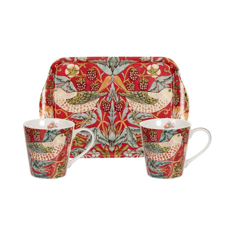 SET KAFFEMUGGAR William Morris 3 delar  - röd, Design, plast/keramik (18ml) - Morris & Co