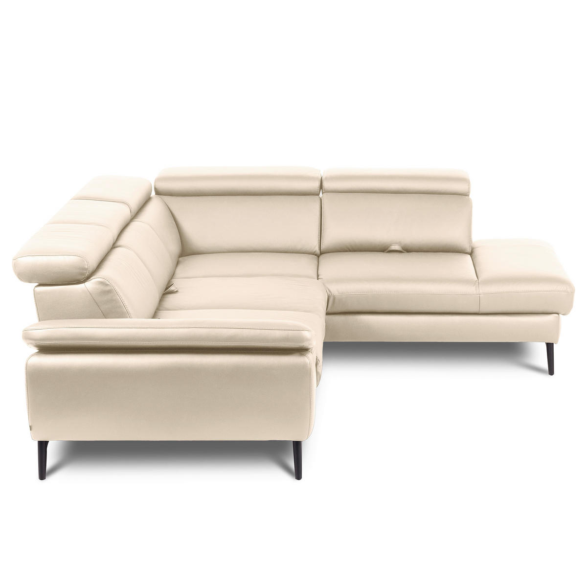 ECKSOFA  in Lederlook Echtleder Grau  274/220 cm  - Schwarz/Grau, Design, Leder/Textil (274/220cm) - Livetastic