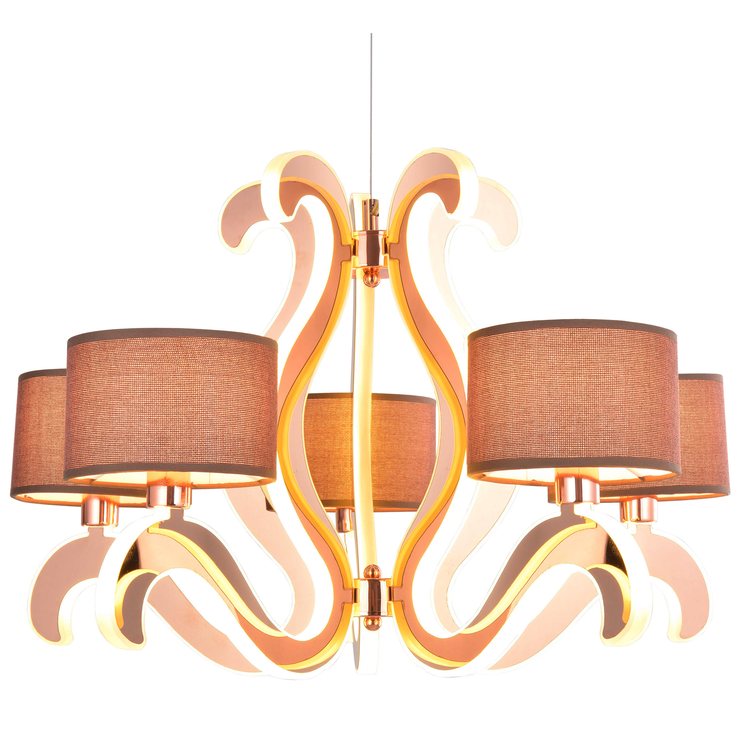PENDELLAMPA Ambrosia 60/60/180 cm  - svart/guldfärgad, Klassisk, metall (60/60/180cm)