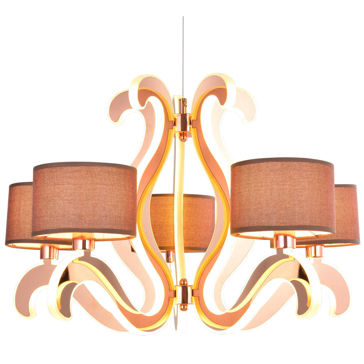 PENDELLAMPA Ambrosia 60/60/180 cm  - svart/guldfärgad, Klassisk, metall (60/60/180cm)