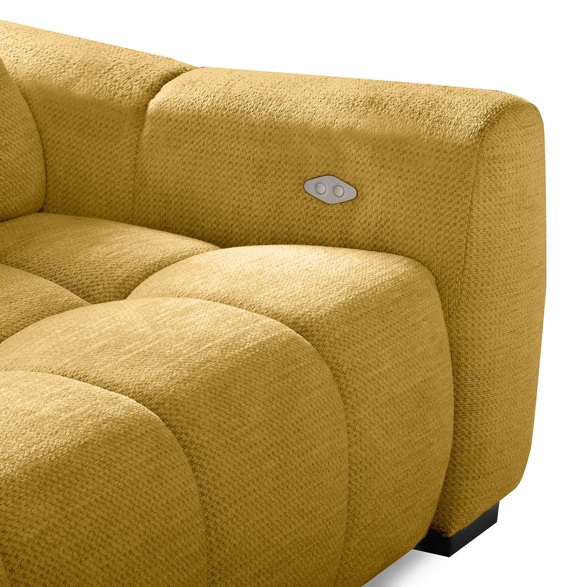 ECKSOFA  Webstoff Senfgelb  - Senfgelb/Schwarz, Design, Kunststoff/Textil (177/274cm) - Livetastic