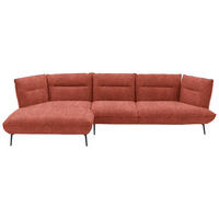 ECKSOFA in Flachgewebe Kupferfarben  153/339 cm  - Schwarz/Kupferfarben, Design, Textil/Metall (153/339cm) - Moderano