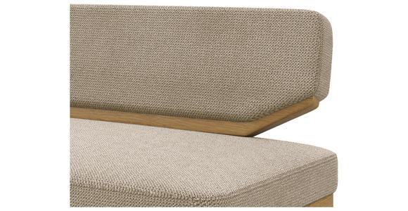 SITZBANK 190/80/52 cm Flachgewebe Eichefarben, Beige Eiche massiv  - Eichefarben/Beige, Basics, Holz/Textil (190/80/52cm) - Carryhome