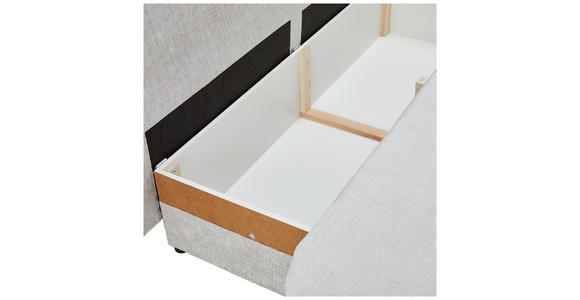 SCHLAFSOFA  mit Liegefunktion, Rücken echt Chenille Hellgrau  - Hellgrau/Schwarz, KONVENTIONELL, Holz/Textil (212/97/105cm) - Carryhome
