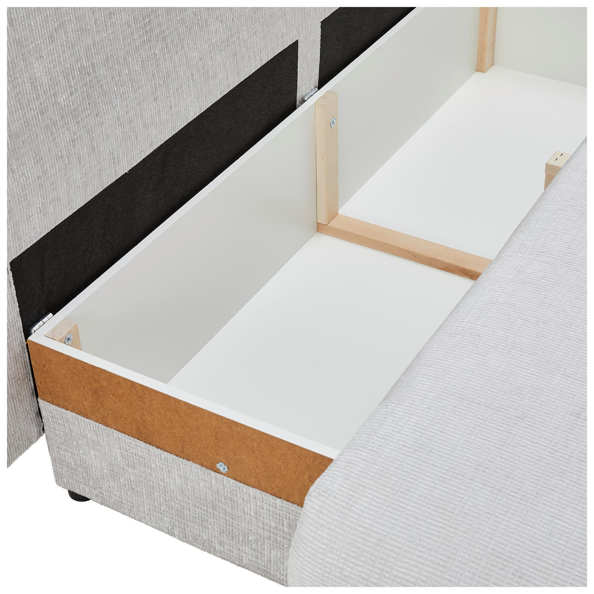 SCHLAFSOFA  mit Liegefunktion, Rücken echt Chenille Hellgrau  - Hellgrau/Schwarz, KONVENTIONELL, Holz/Textil (212/97/105cm) - Carryhome