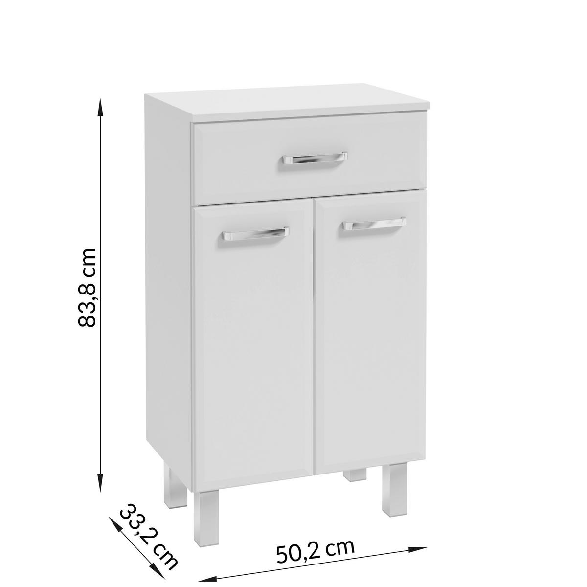 UNTERSCHRANK 50,2/83,8/33,2 cm   - Chromfarben/Weiß, MODERN, Holzwerkstoff/Metall (50,2/83,8/33,2cm) - MID.YOU