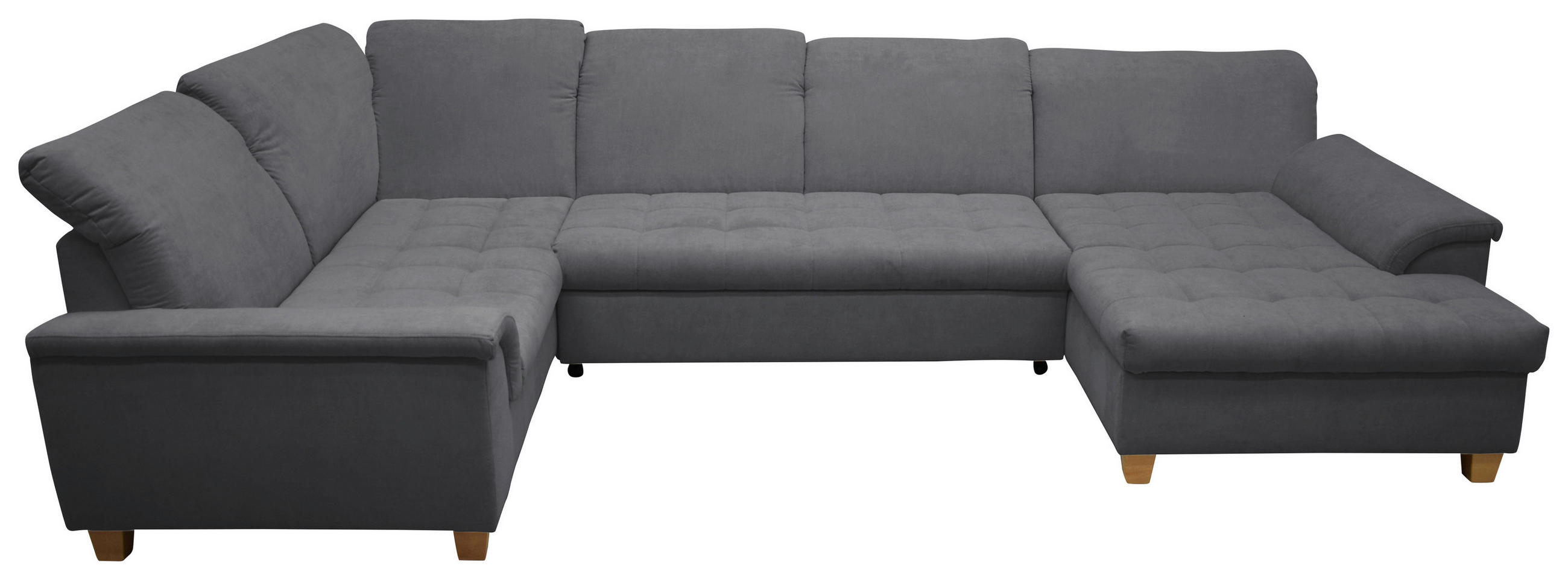 WOHNLANDSCHAFT Dunkelgrau Mikrofaser  - Dunkelgrau, KONVENTIONELL, Holz/Textil (206/344/162cm) - MID.YOU