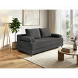 SCHLAFSOFA Cord Graphitfarben Rückenkissen, Armlehnenkissen, Bettkasten, Schlaffunktion, Rücken echt, Liegefläche im Originalstoff  - Schwarz/Graphitfarben, KONVENTIONELL, Holz/Textil (196/96/103cm) - Carryhome