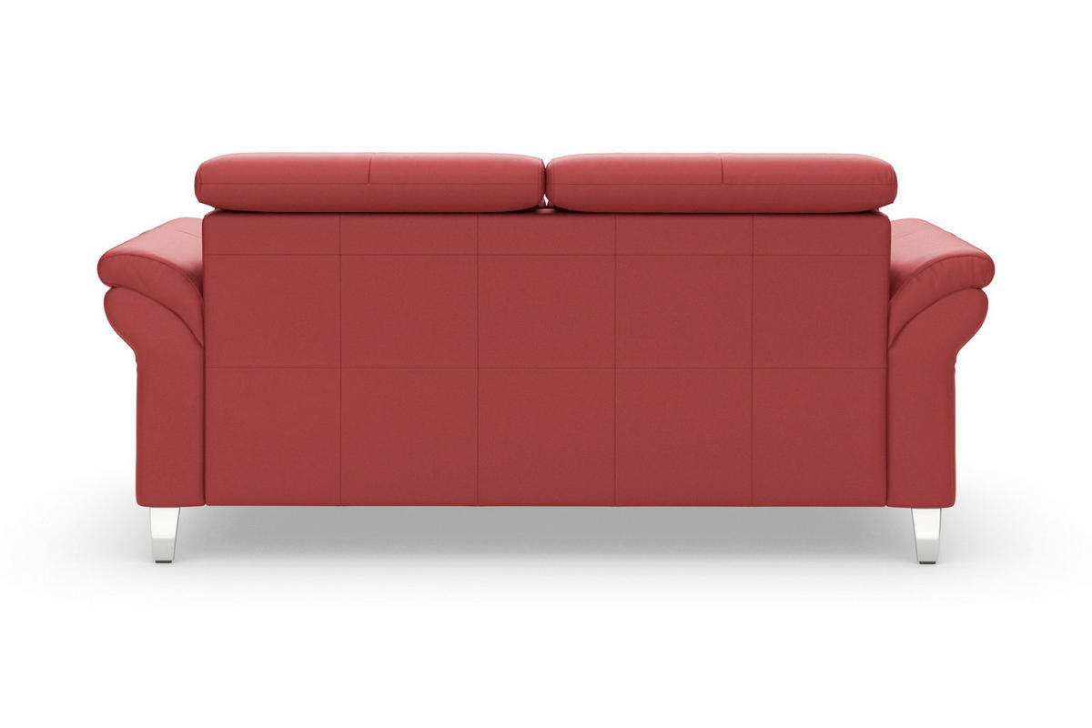 3-SITZER-SOFA ARNGAST E Echtleder Rot  - Chromfarben/Rot, Basics, Leder/Metall (186/84/93cm) - Sit & More