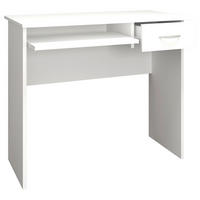SCHREIBTISCH 85/50/75 cm Weiss  - Weiss/Alufarben, Modern, Holzwerkstoff/Metall (85/50/75cm) - MID.YOU