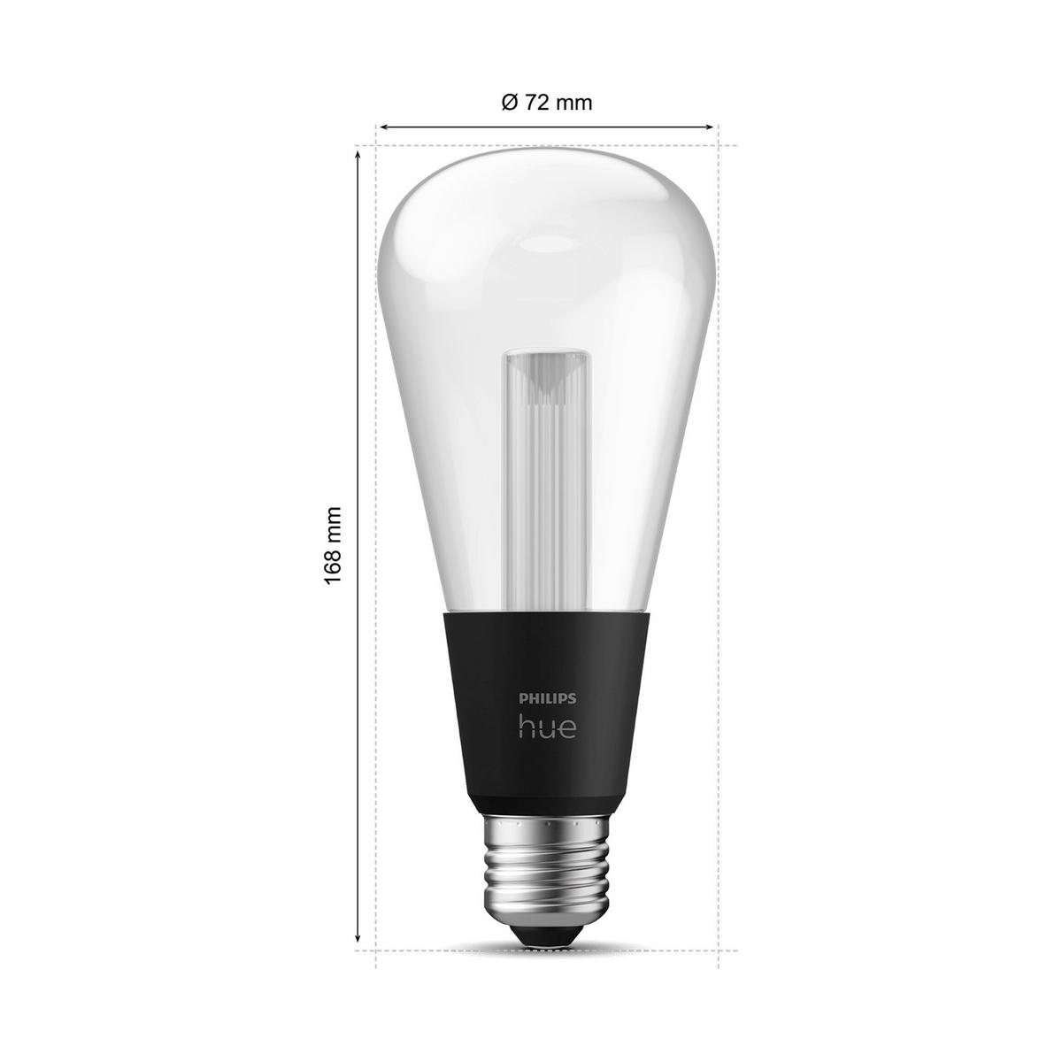 LED-LEUCHTMITTEL   E27 6,8 W  - Schwarz, Basics, Glas (7,2/16,8/7,2cm) - Philips HUE