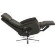 RELAXSESSEL in Leder Grau  - Edelstahlfarben/Grau, Design, Leder/Metall (70/124/85cm) - Cantus
