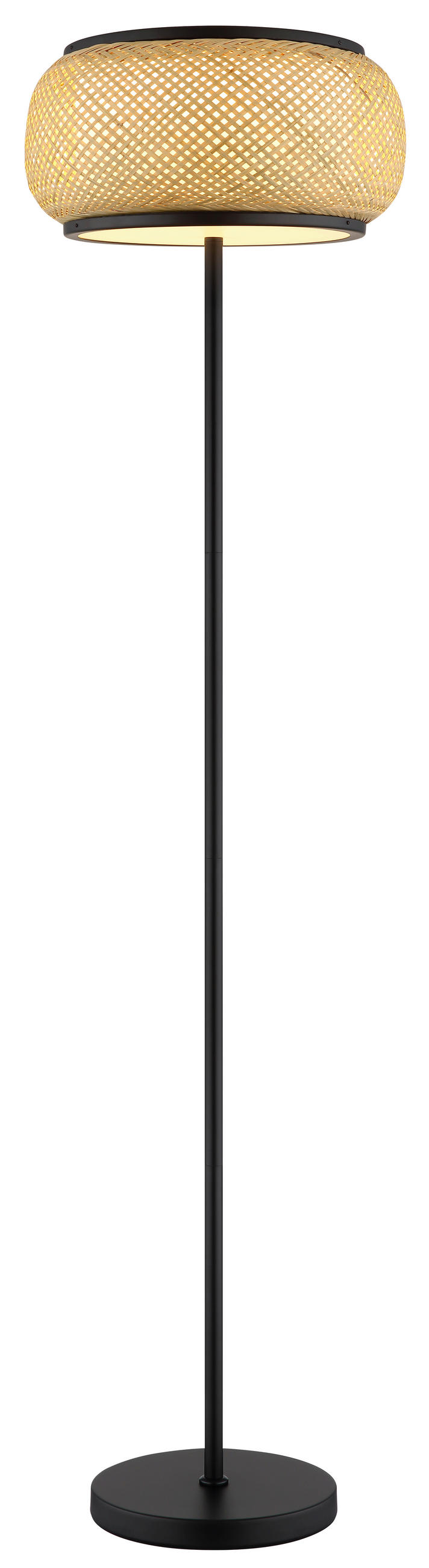STOJACÍ LED LAMPA, 38/146,1 cm  - bílá/černá, Design, kov/dřevo (38/146,1cm) - Globo